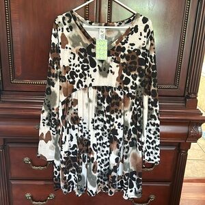Sew in Love long sleeved animal print dress